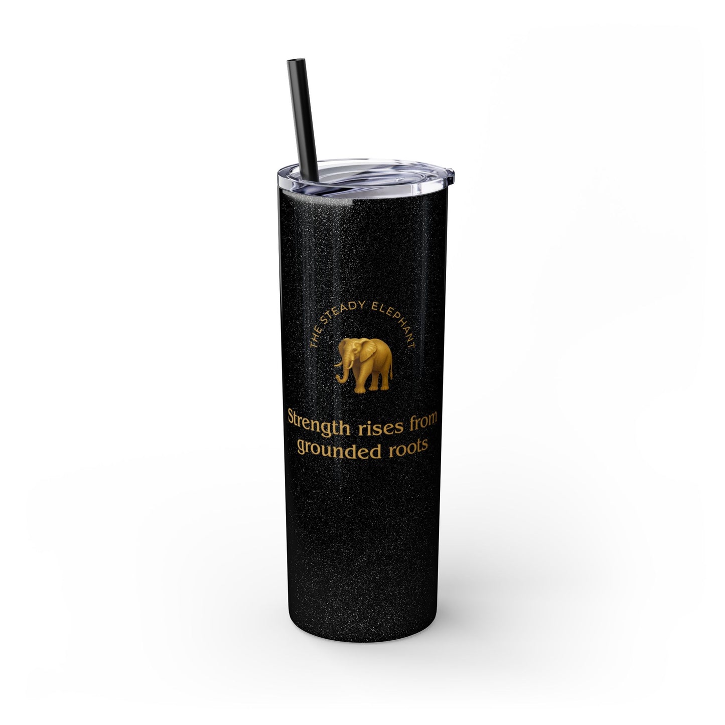 Karma Kups Affirmation Essentials - Elephant - Skinny Tumbler with Straw, 20oz