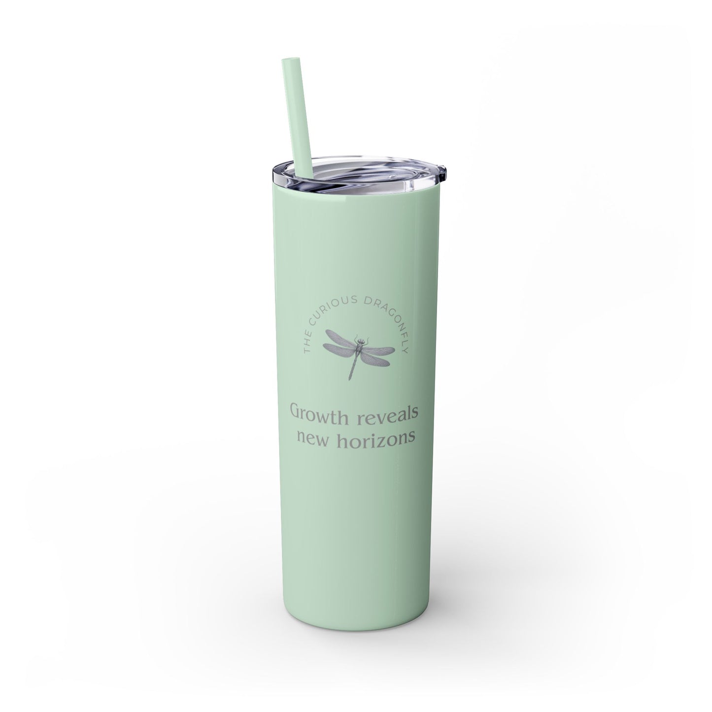 Karma Kups Affirmation Essentials - Dragonfly - Skinny Tumbler with Straw, 20oz