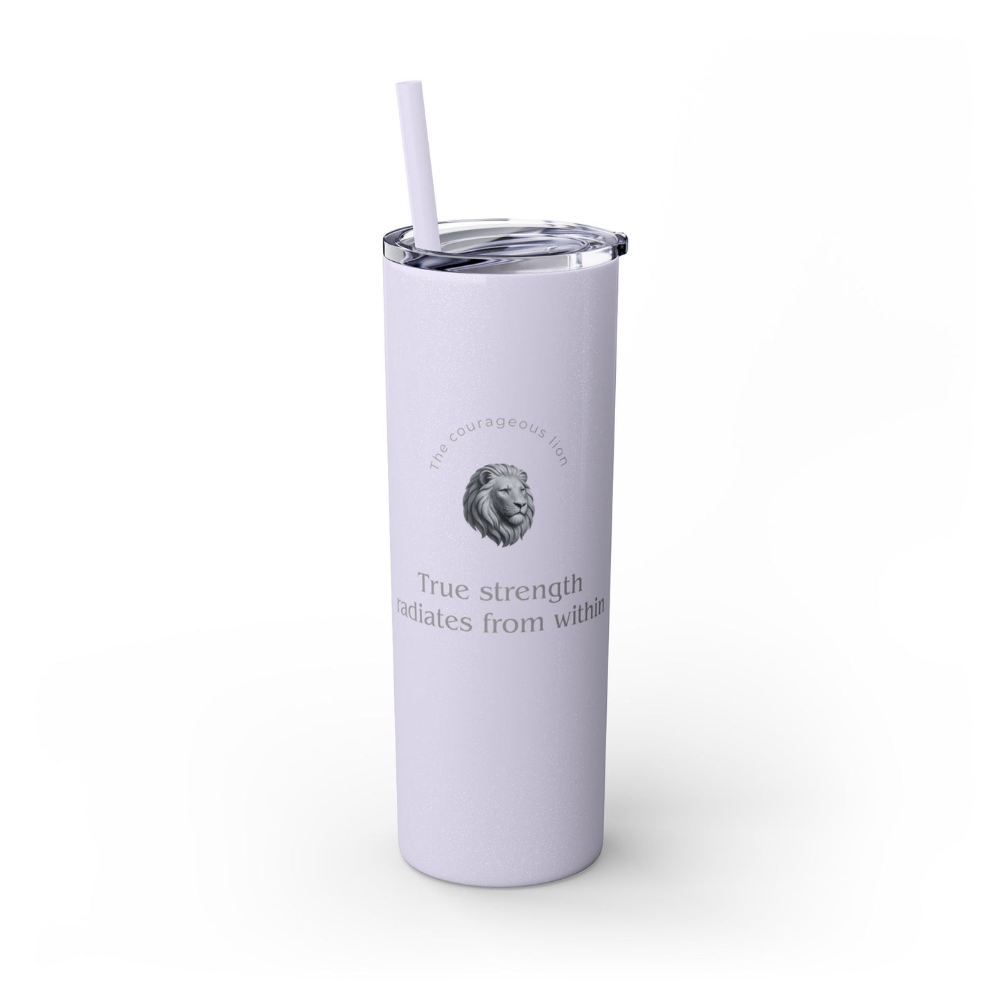 Karma Kups Affirmation Essentials - Lion - Skinny Tumbler with Straw, 20oz