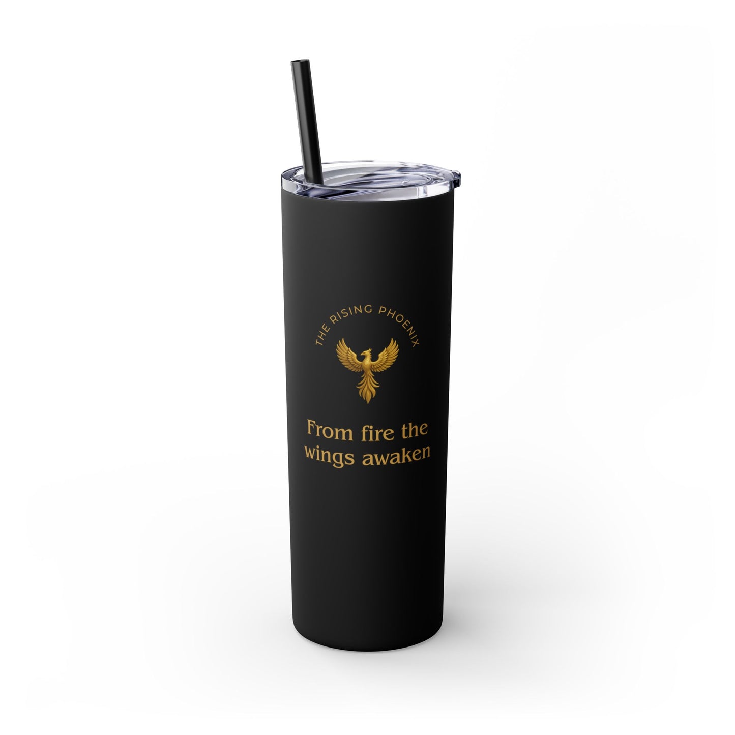 Karma Kups Affirmation Essentials - Phoenix - Skinny Tumbler with Straw, 20oz