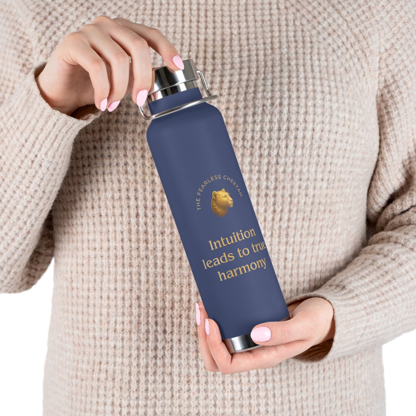 Affirmation Essentials - Cheetah (Go Bold) - Copper Vacuum Insulated Canteen, 22oz