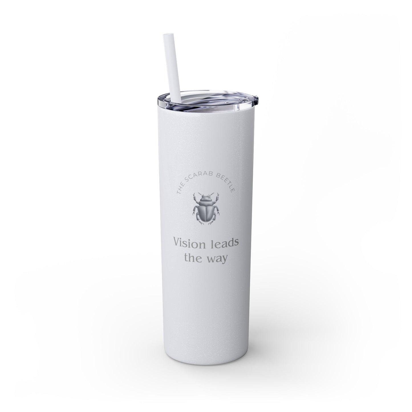 Karma Kups Affirmation Essentials - Scarab Beetle - Skinny Tumbler with Straw, 20oz