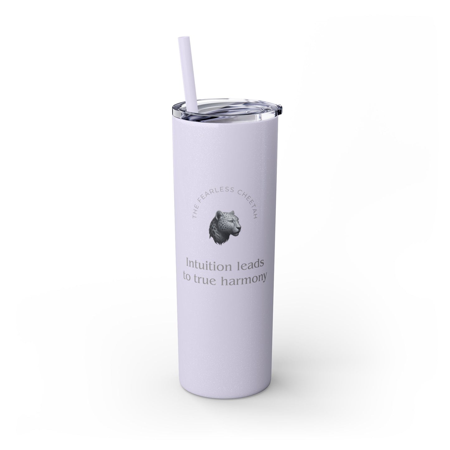 Karma Kups Affirmation Essentials - Cheetah - Skinny Tumbler with Straw, 20oz