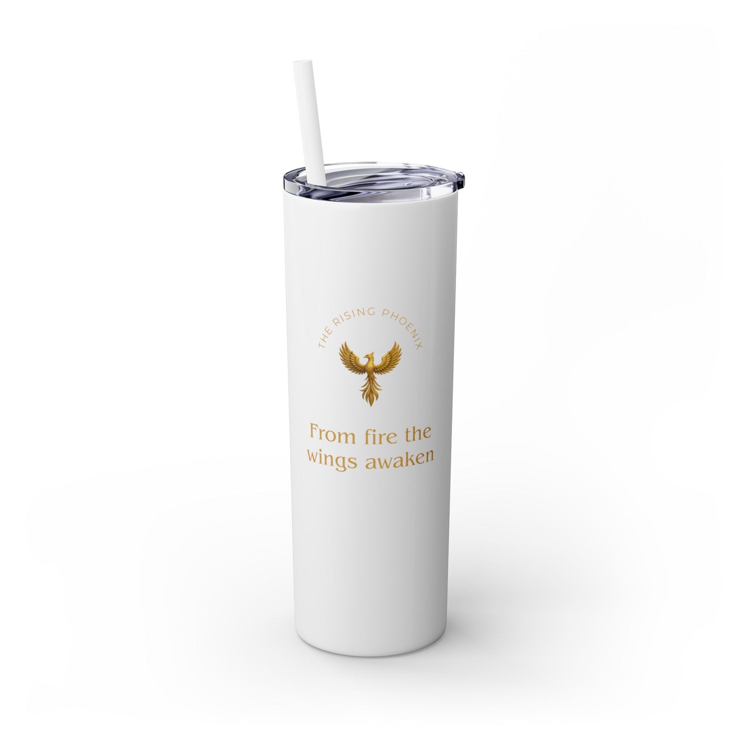 Karma Kups Affirmation Essentials - Phoenix - Skinny Tumbler with Straw, 20oz