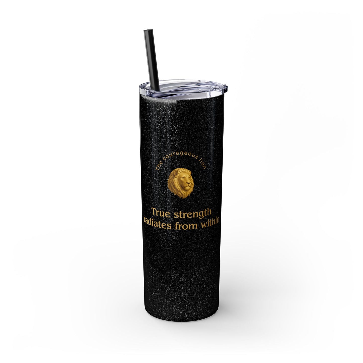 Karma Kups Affirmation Essentials - Lion - Skinny Tumbler with Straw, 20oz