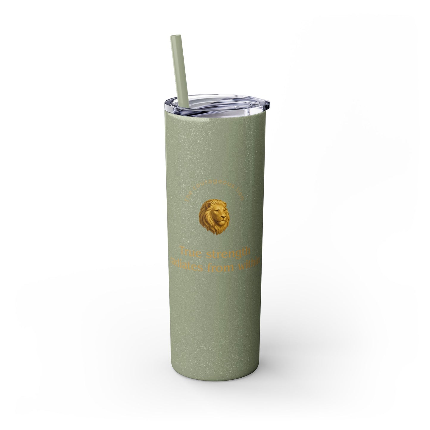 Karma Kups Affirmation Essentials - Lion - Skinny Tumbler with Straw, 20oz