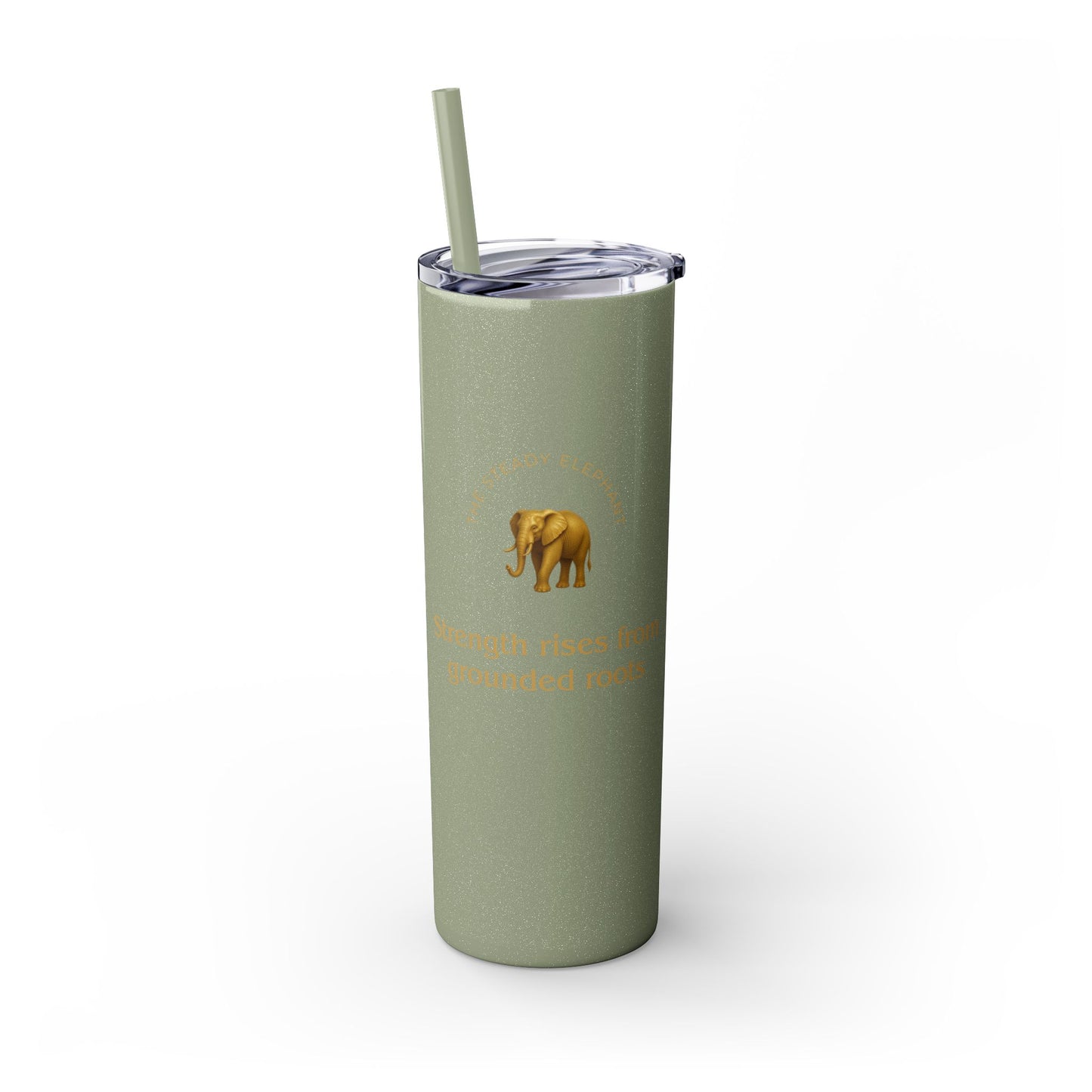 Karma Kups Affirmation Essentials - Elephant - Skinny Tumbler with Straw, 20oz