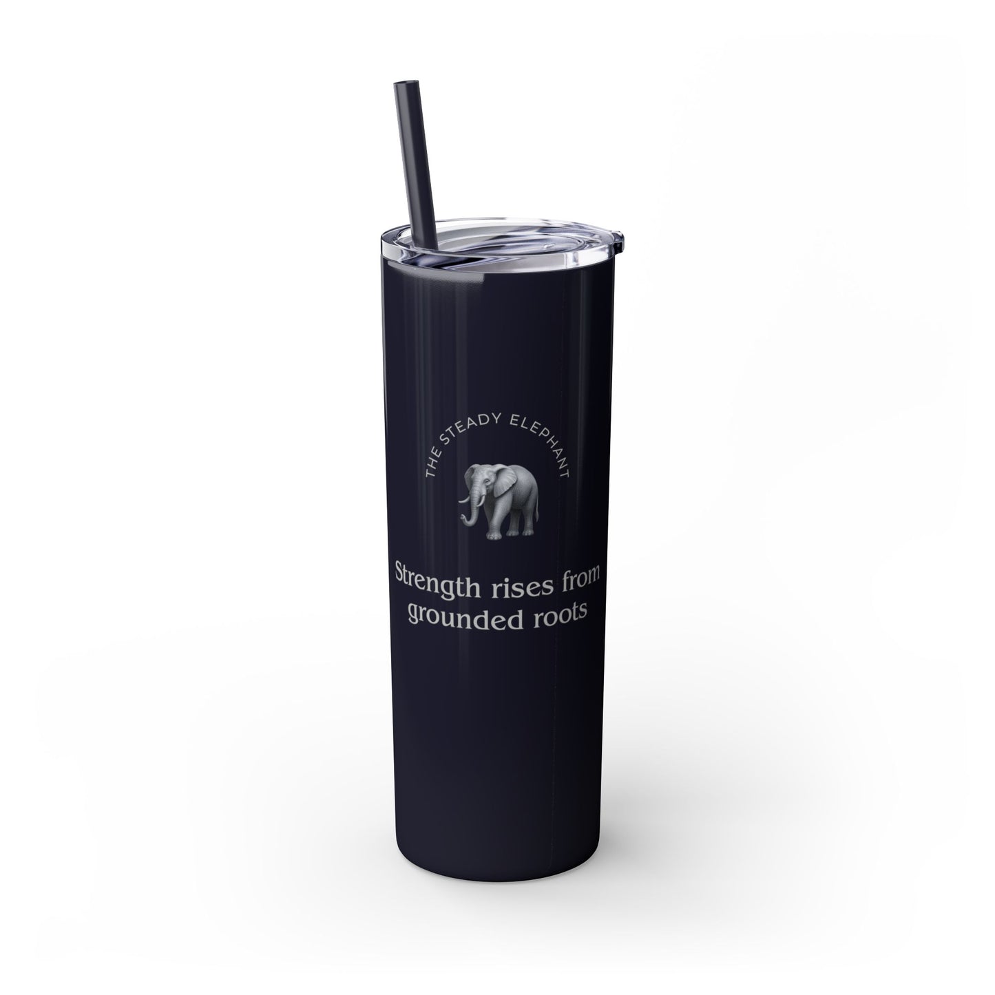 Karma Kups Affirmation Essentials - Elephant - Skinny Tumbler with Straw, 20oz