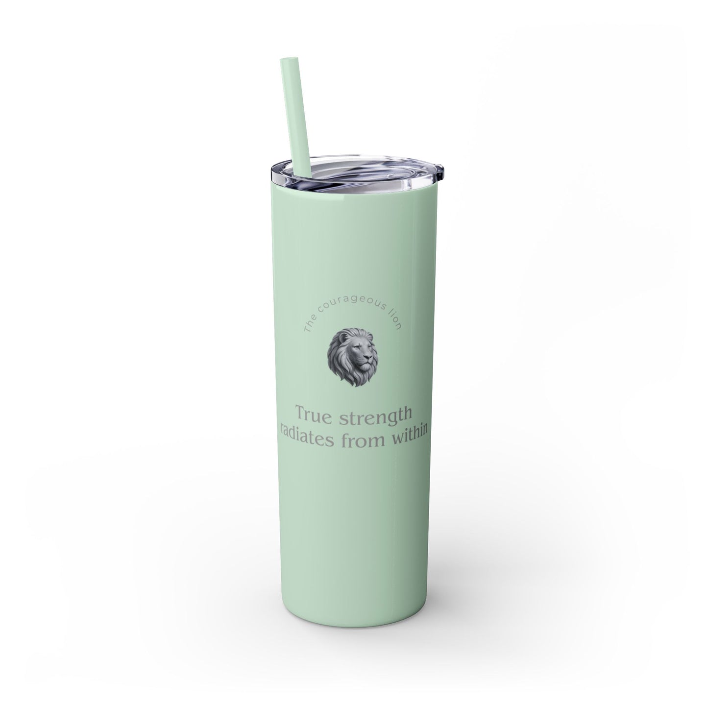 Karma Kups Affirmation Essentials - Lion - Skinny Tumbler with Straw, 20oz