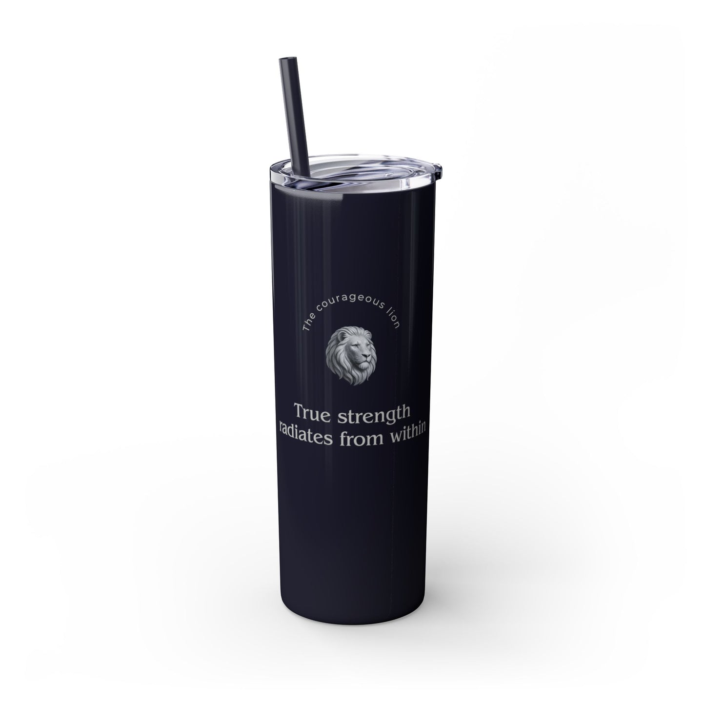 Karma Kups Affirmation Essentials - Lion - Skinny Tumbler with Straw, 20oz