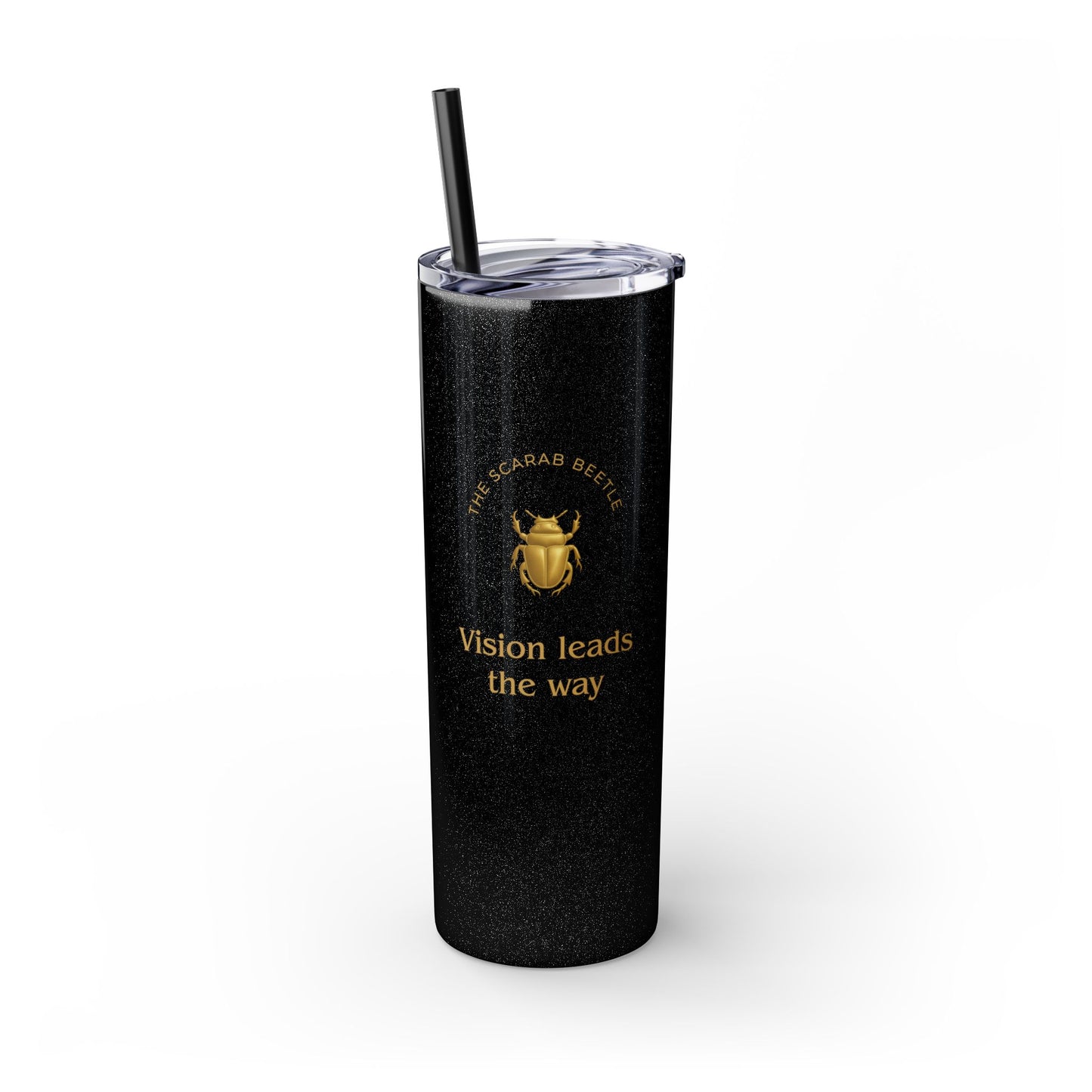 Karma Kups Affirmation Essentials - Scarab Beetle - Skinny Tumbler with Straw, 20oz