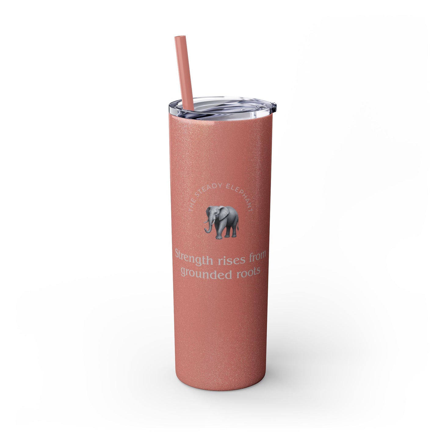 Karma Kups Affirmation Essentials - Elephant - Skinny Tumbler with Straw, 20oz