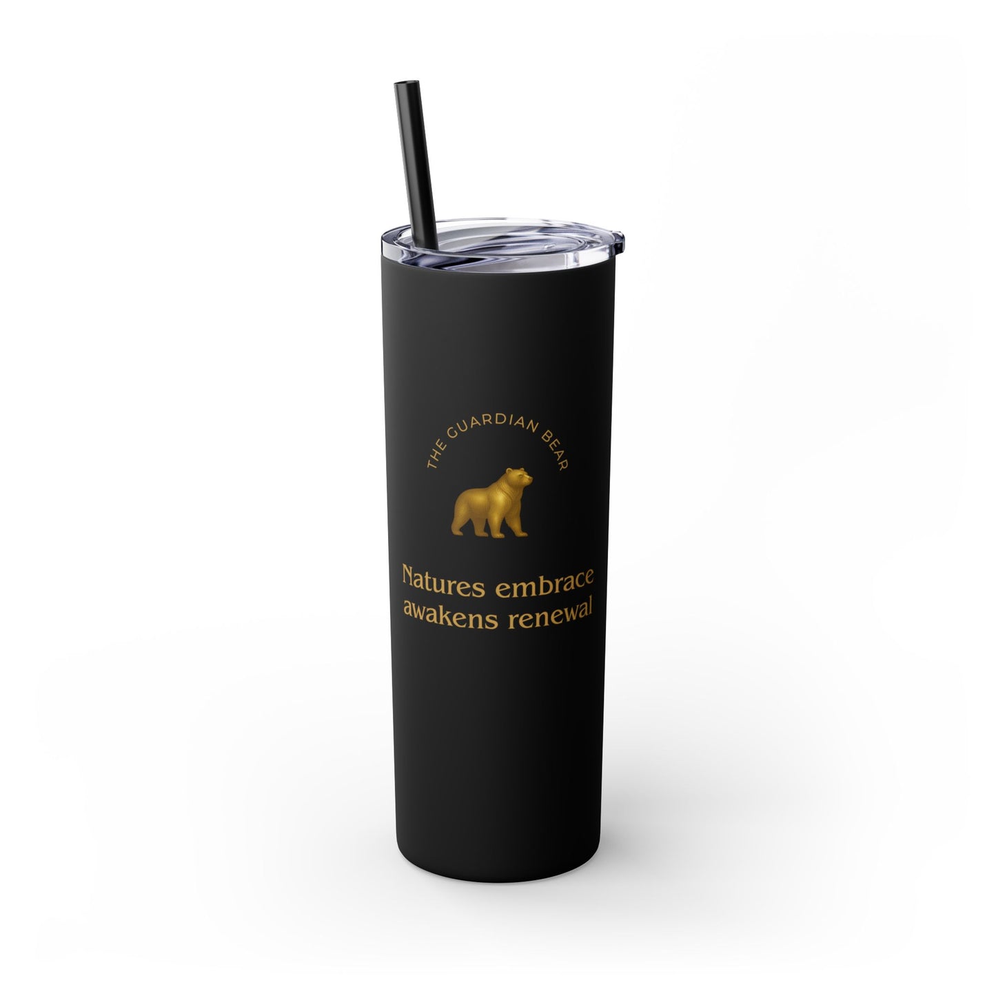 Karma Kups Affirmation Essentials - Bear - Skinny Tumbler with Straw, 20oz