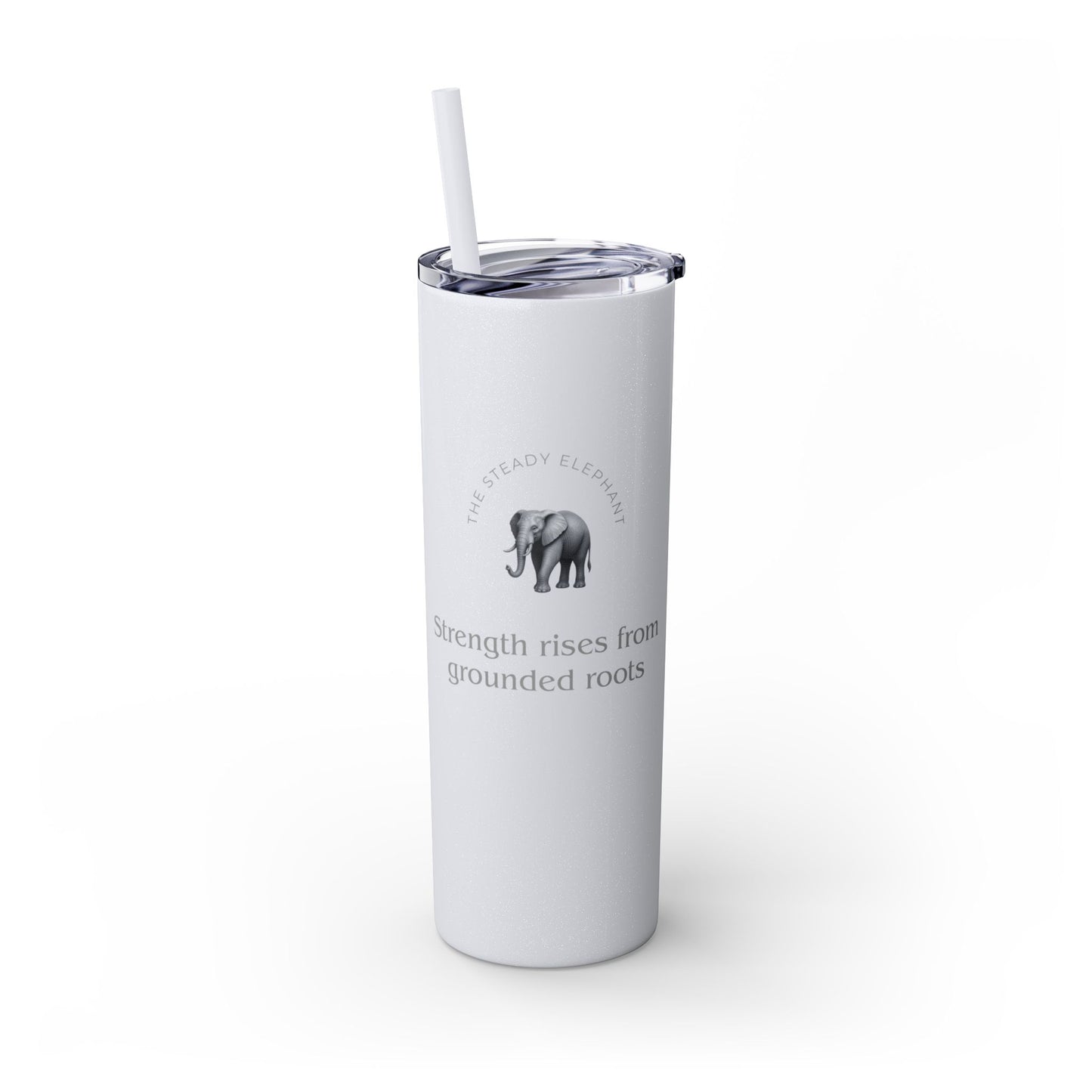 Karma Kups Affirmation Essentials - Elephant - Skinny Tumbler with Straw, 20oz