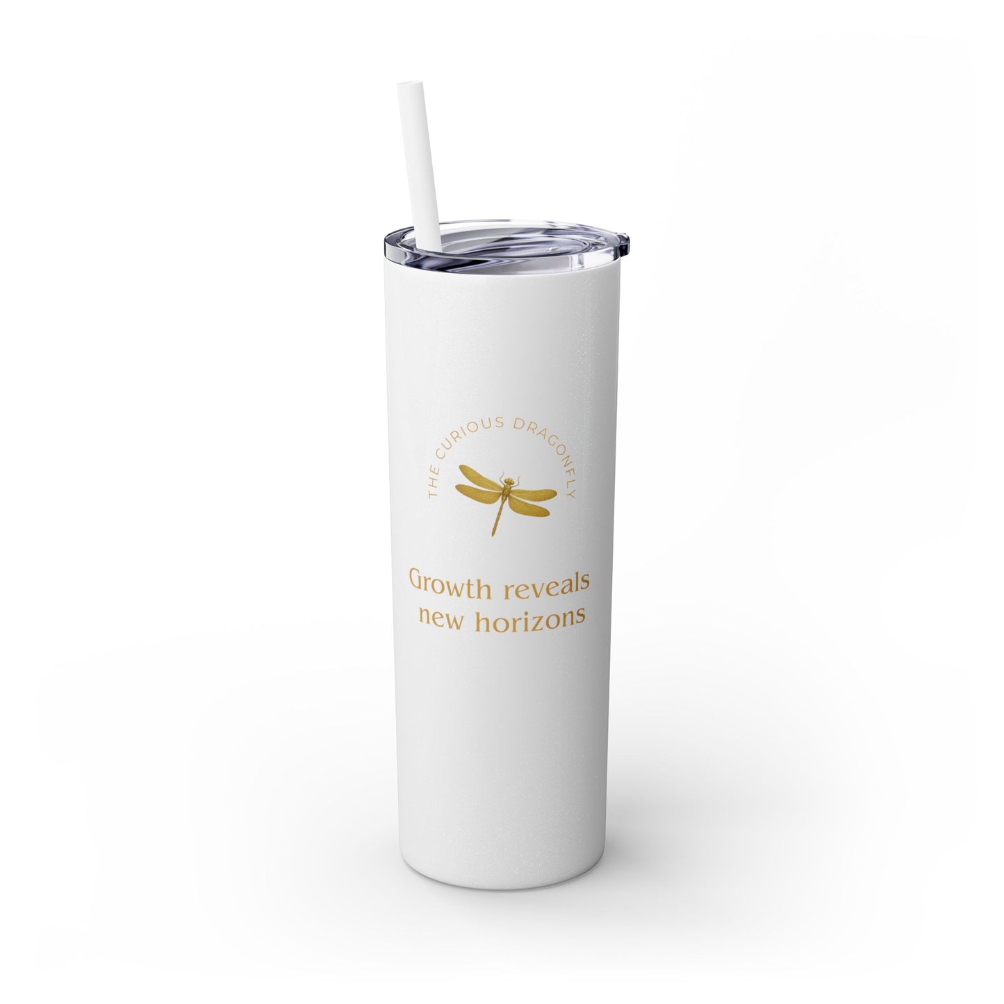 Karma Kups Affirmation Essentials - Dragonfly - Skinny Tumbler with Straw, 20oz