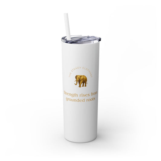 Karma Kups Affirmation Essentials - Elephant - Skinny Tumbler with Straw, 20oz