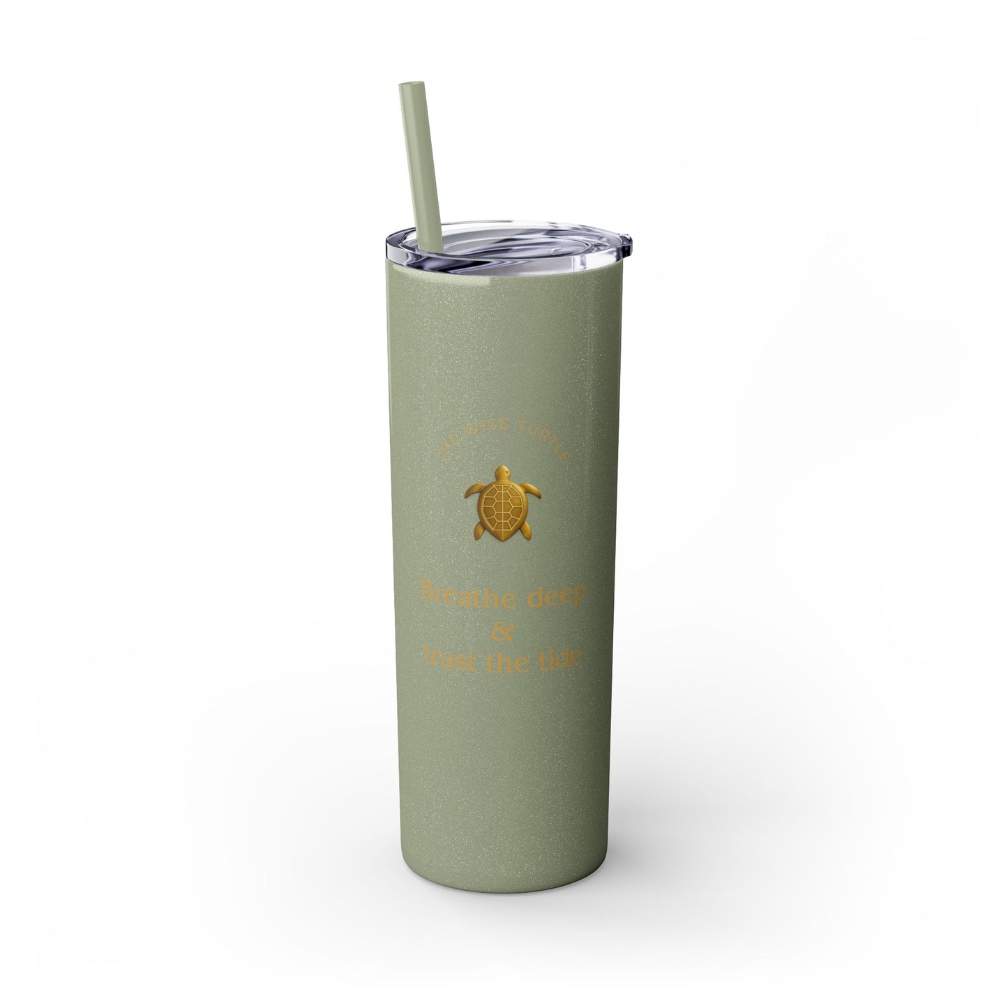 Karma Kups Affirmation Essentials - Turtle - Skinny Tumbler with Straw, 20oz