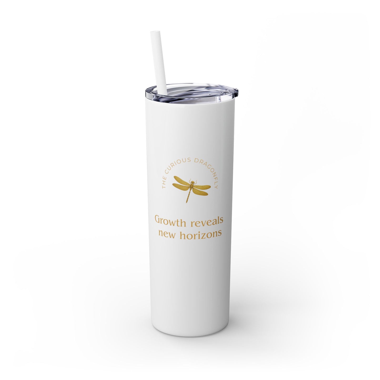 Karma Kups Affirmation Essentials - Dragonfly - Skinny Tumbler with Straw, 20oz