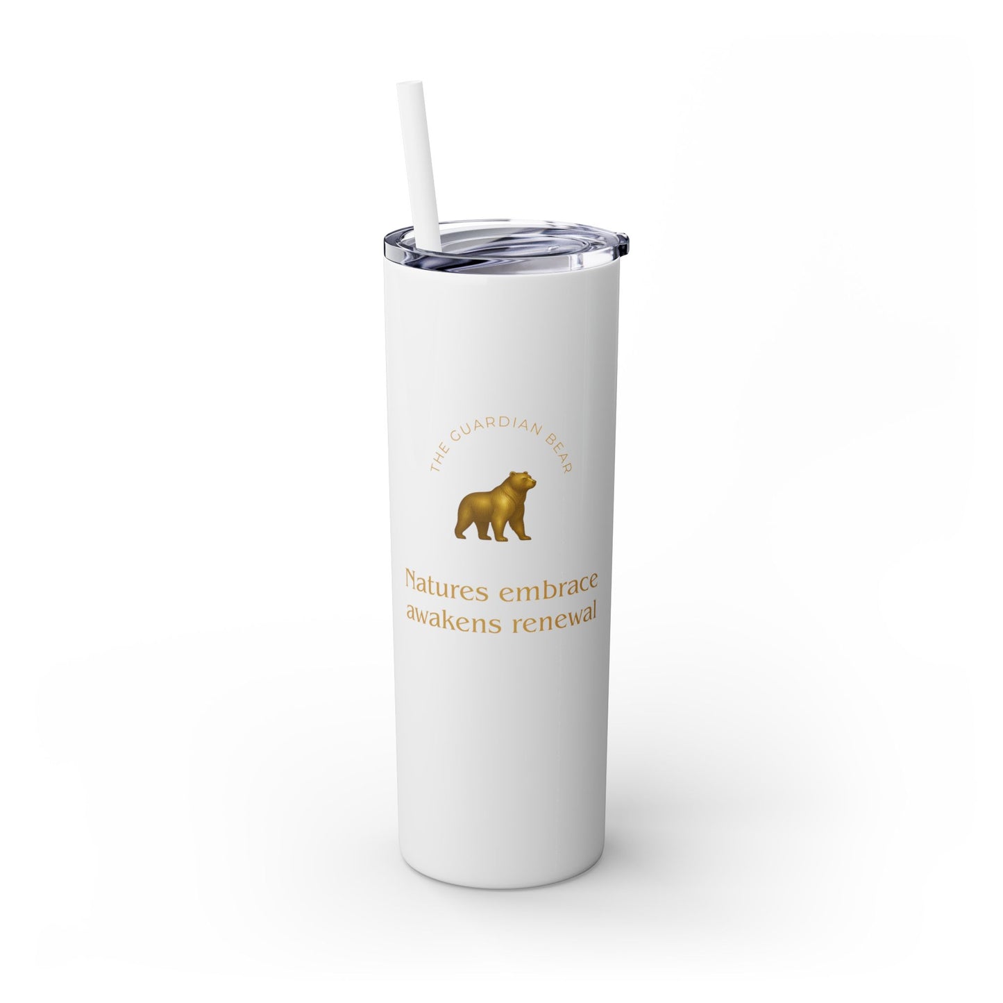 Karma Kups Affirmation Essentials - Bear - Skinny Tumbler with Straw, 20oz