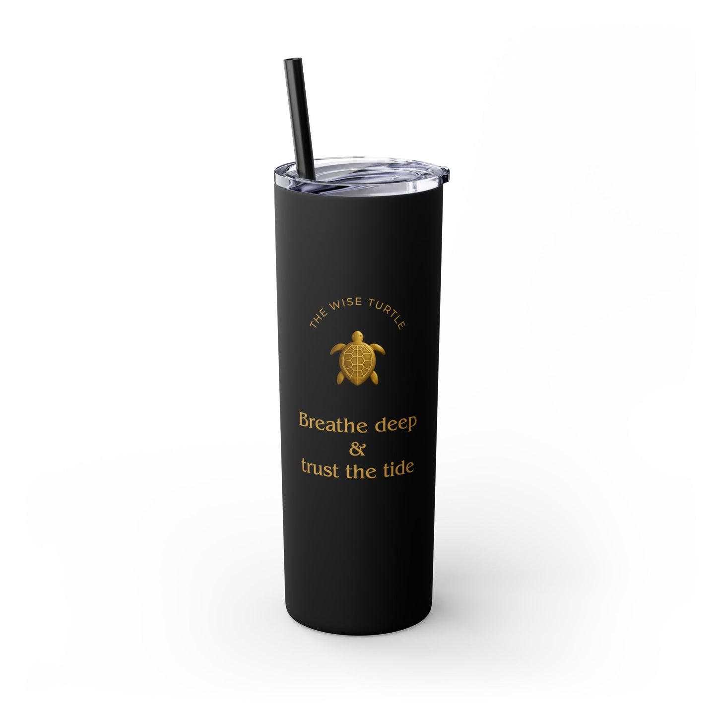 Karma Kups Affirmation Essentials - Turtle - Skinny Tumbler with Straw, 20oz