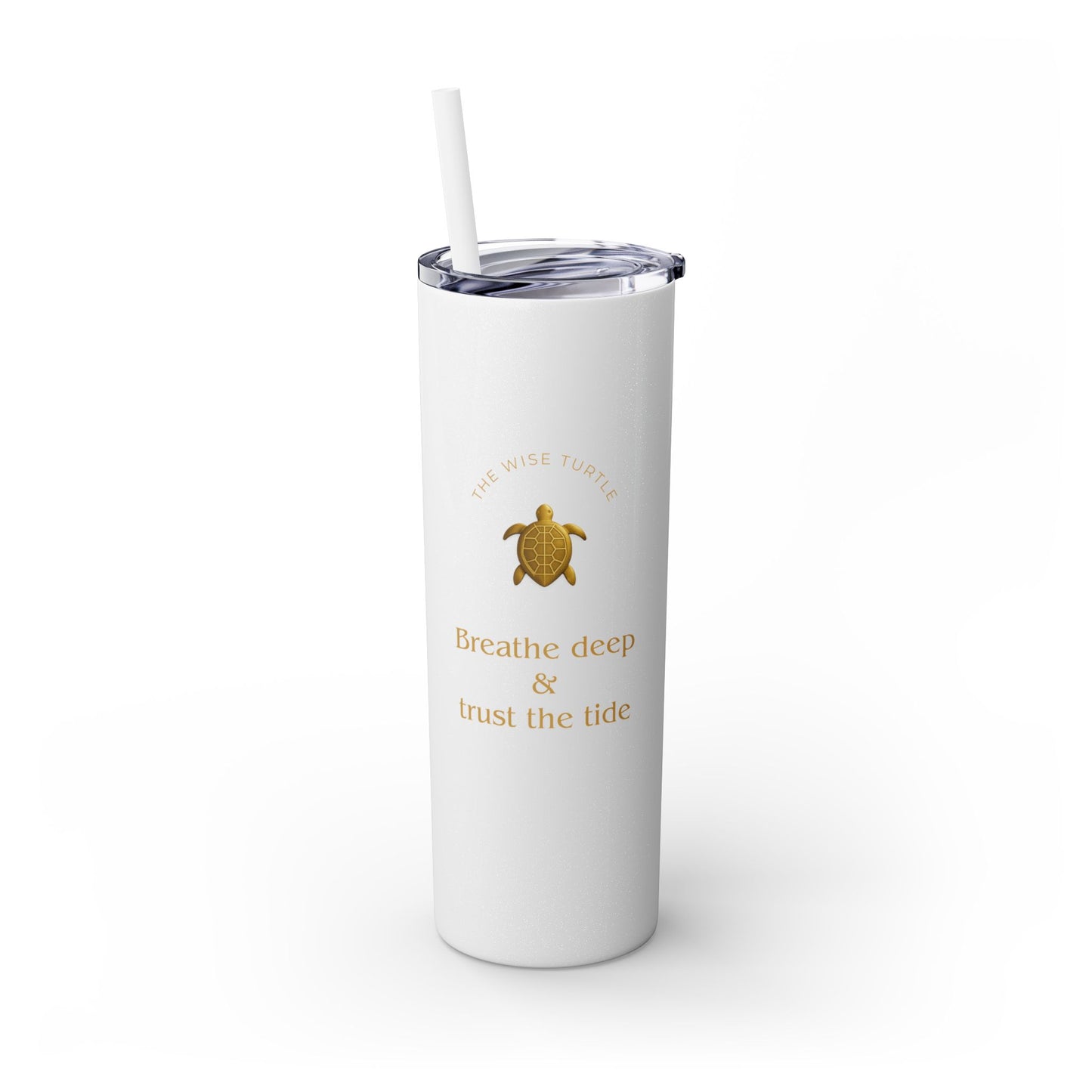 Karma Kups Affirmation Essentials - Turtle - Skinny Tumbler with Straw, 20oz