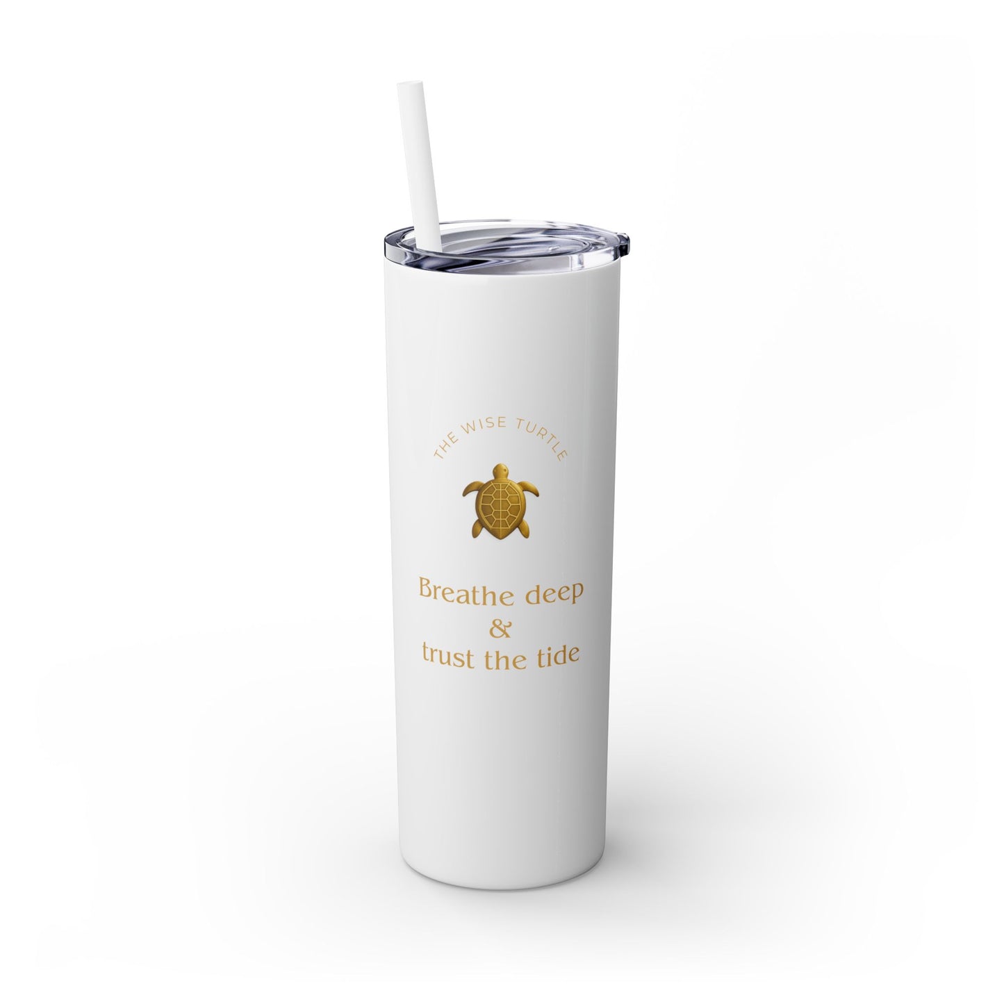 Karma Kups Affirmation Essentials - Turtle - Skinny Tumbler with Straw, 20oz