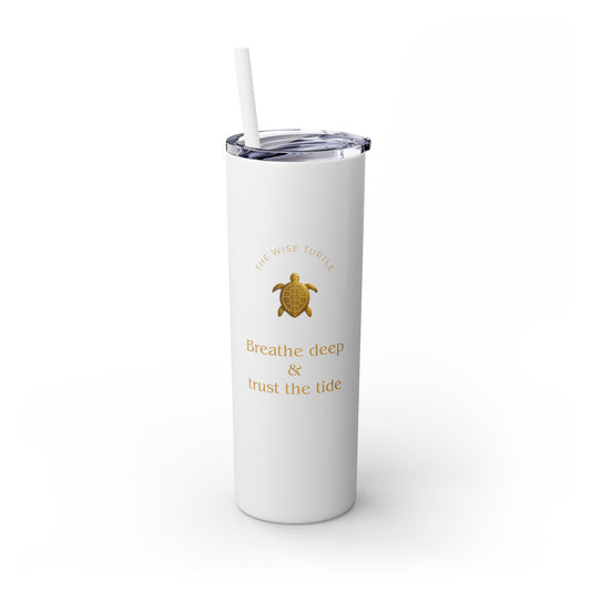 Karma Kups Affirmation Essentials - Turtle - Skinny Tumbler with Straw, 20oz