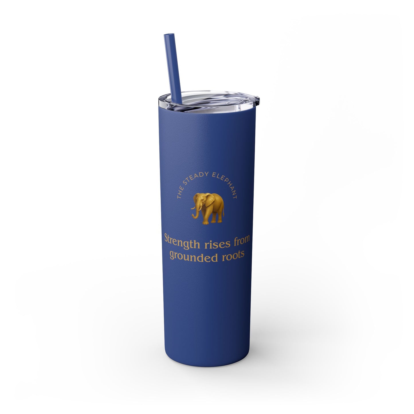 Karma Kups Affirmation Essentials - Elephant - Skinny Tumbler with Straw, 20oz