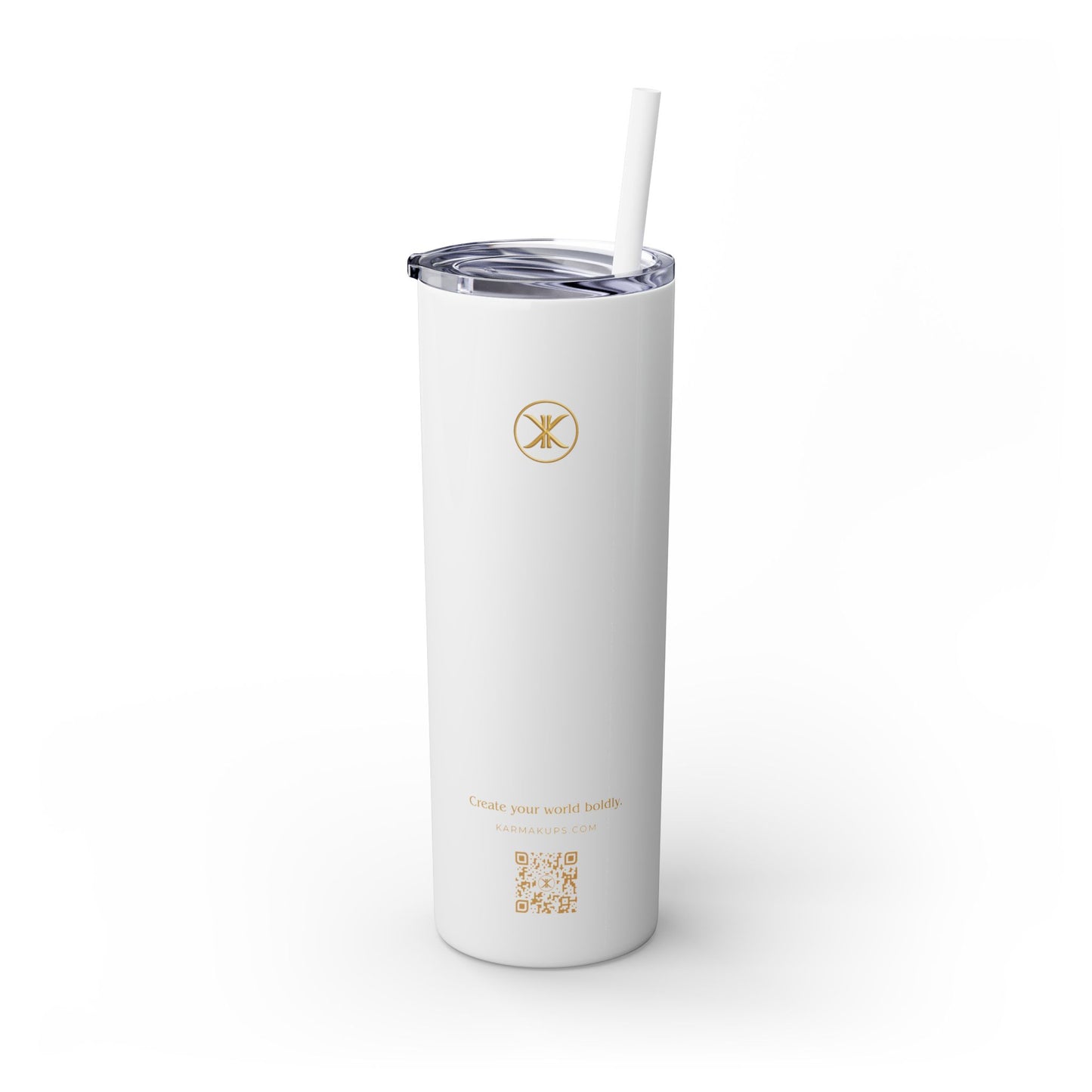 Karma Kups Affirmation Essentials - Snake - Skinny Tumbler with Straw, 20oz