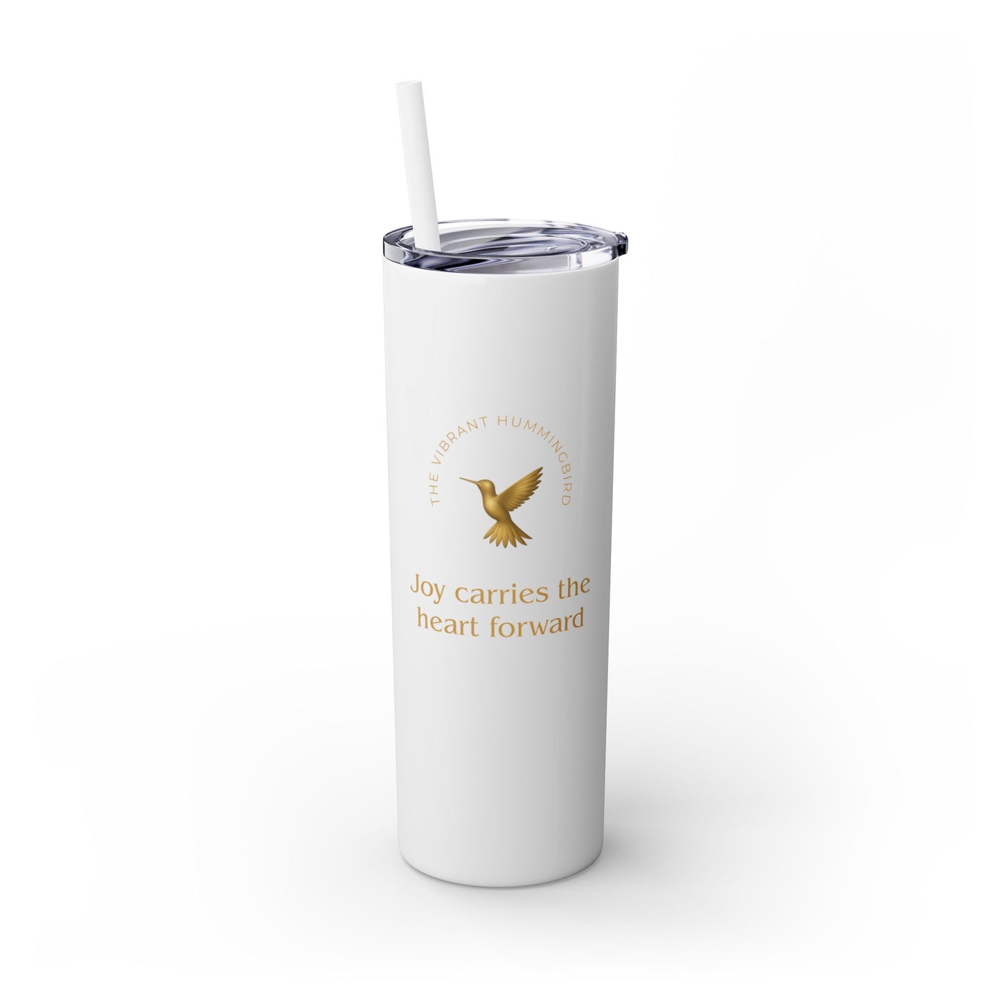 Karma Kups Affirmation Essentials - Hummingbird - Skinny Tumbler with Straw, 20oz