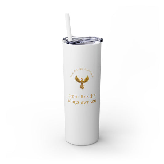 Karma Kups Affirmation Essentials - Phoenix - Skinny Tumbler with Straw, 20oz