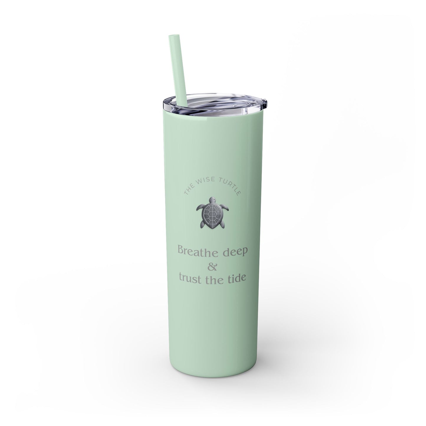 Karma Kups Affirmation Essentials - Turtle - Skinny Tumbler with Straw, 20oz