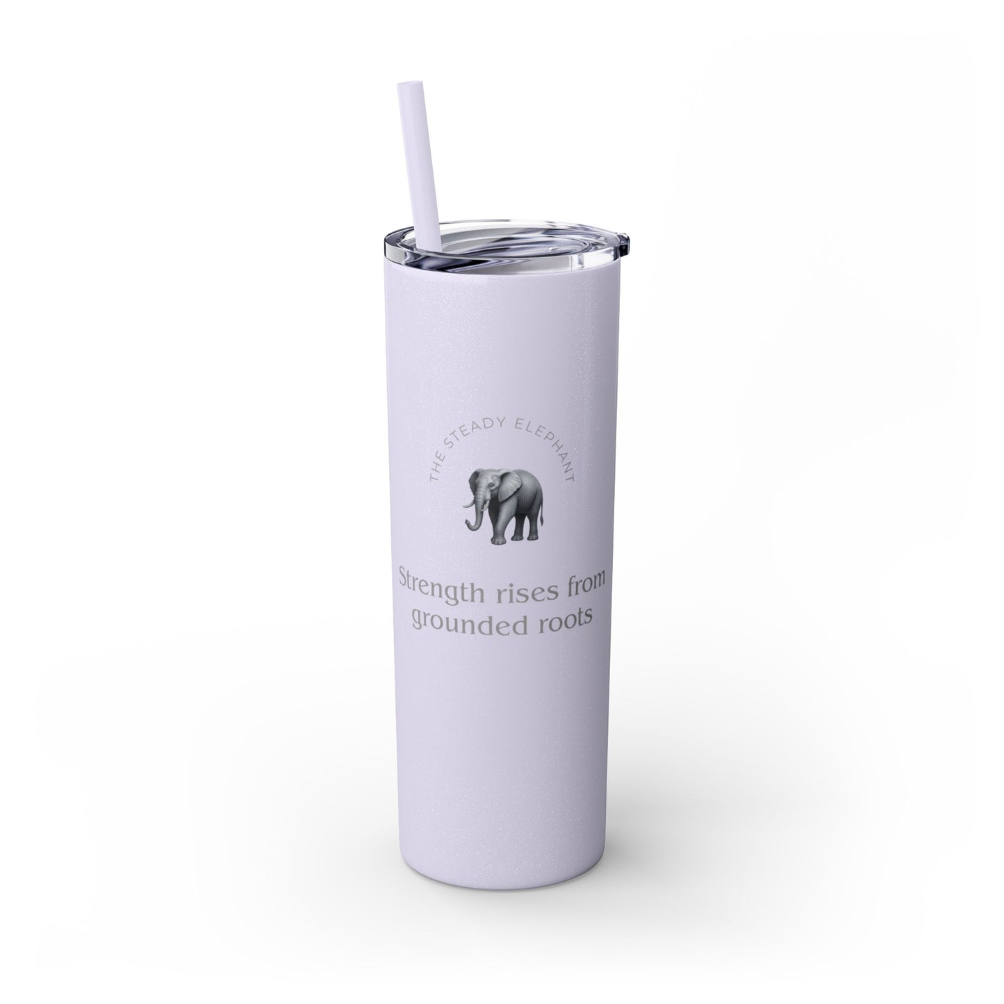 Karma Kups Affirmation Essentials - Elephant - Skinny Tumbler with Straw, 20oz