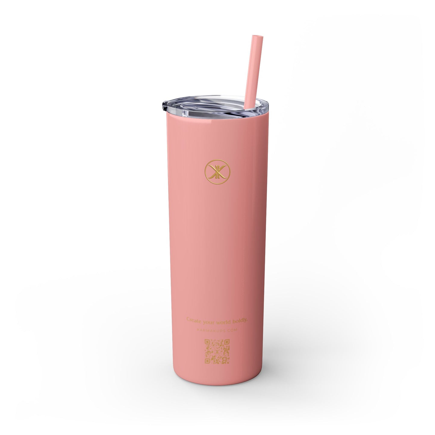 Karma Kups Affirmation Essentials - Scarab Beetle - Skinny Tumbler with Straw, 20oz