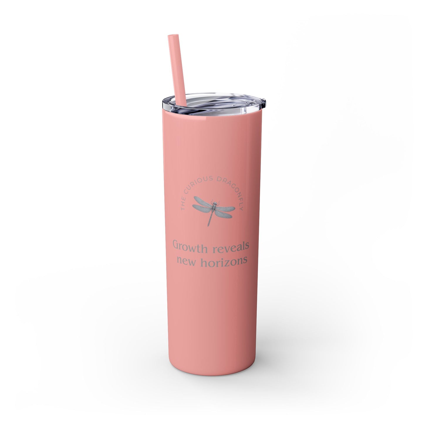 Karma Kups Affirmation Essentials - Dragonfly - Skinny Tumbler with Straw, 20oz