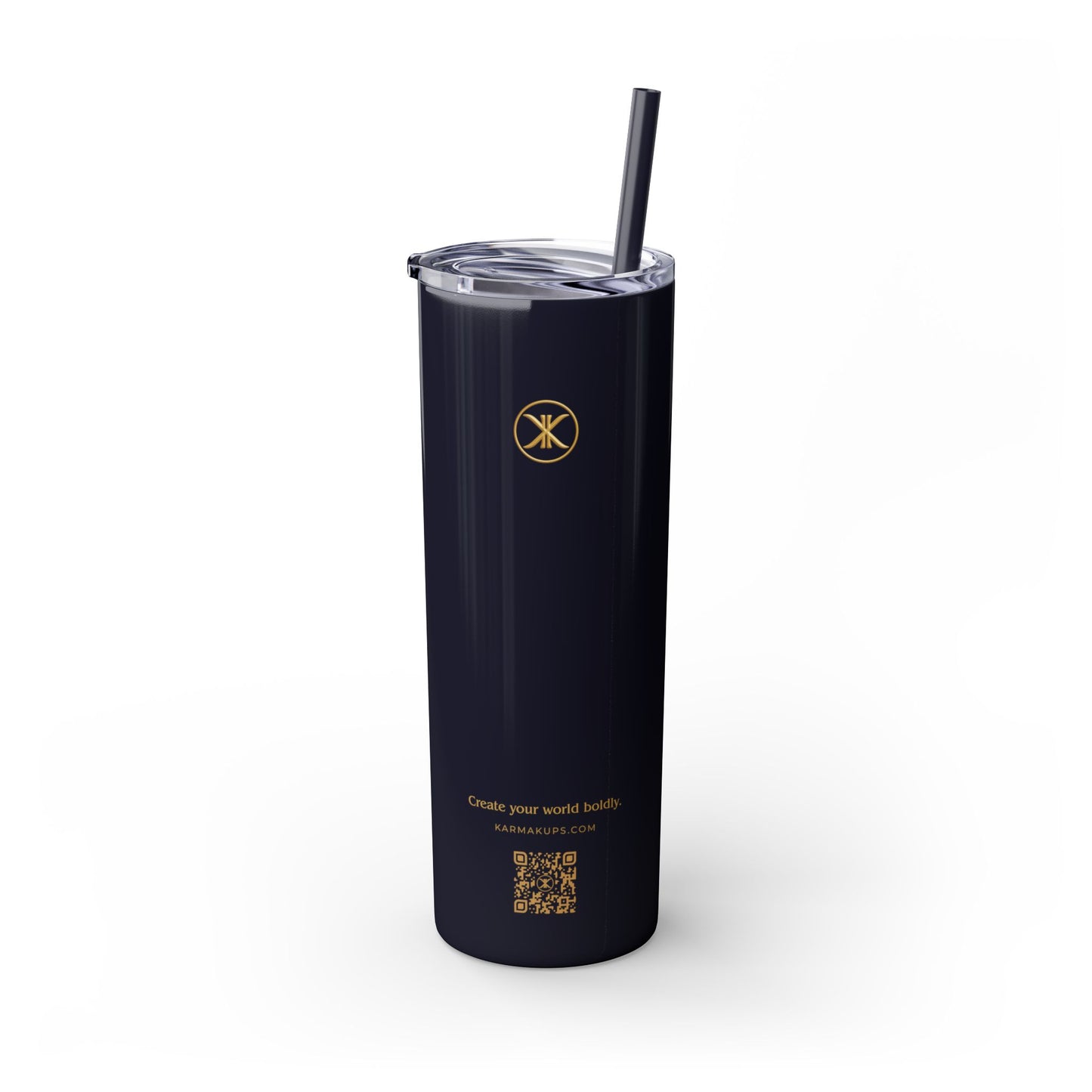 Karma Kups Affirmation Essentials - Scarab Beetle - Skinny Tumbler with Straw, 20oz